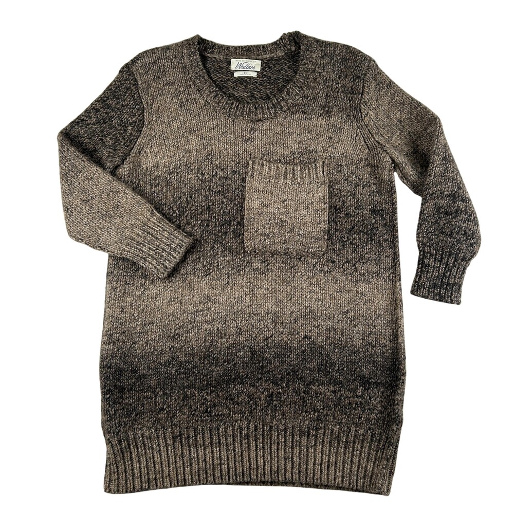 Wallace Sweater Womens XS Ombre Chunky Knit Tunic Front Pocket Pullover Wool